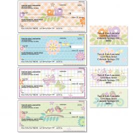 Springtime Single Checks with Matching Address Labels