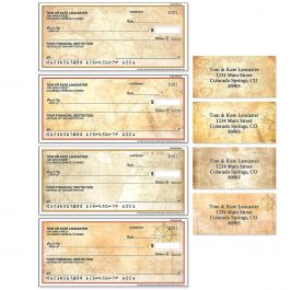 Old World Single Checks with Matching Address Labels