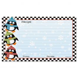 Penguin Recipe Cards - 3 x 5