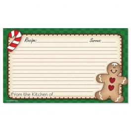 Gingerbread Recipe Cards - 3 x 5