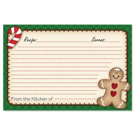 Gingerbread Recipe Cards - 4 x 6