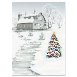 Winter Barn Christmas Cards - Personalized