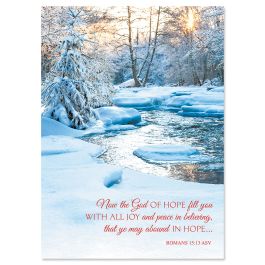 Snowy Stream Christmas Cards - Personalized