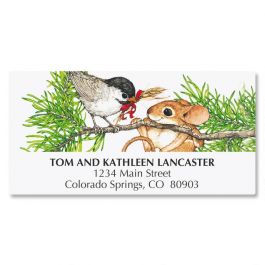 Bird and Mouse in Tree Deluxe Address Labels