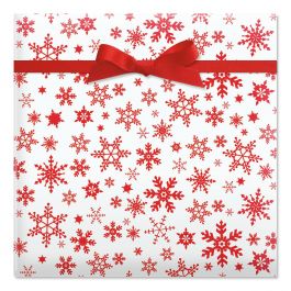 Red Snowflake Jumbo Rolled Gift Wrap