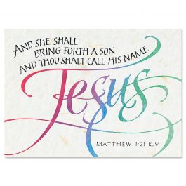 Call His Name Jesus Christmas Cards - Personalized