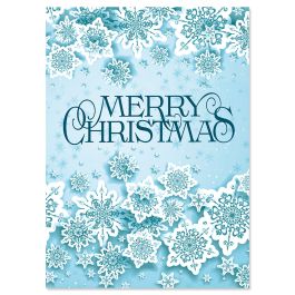 Snowflake Frenzy Christmas Cards - Personalized