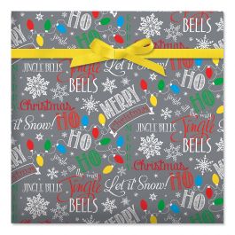 Let It Snow Jumbo Rolled Gift Wrap