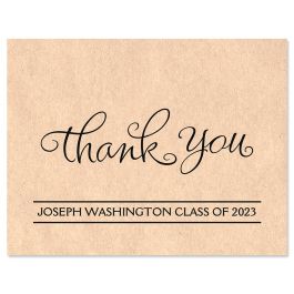 Kraft Graduation Personalized Thank You Note Cards | Current Catalog