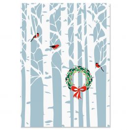 Aspens with Wreath Christmas Cards