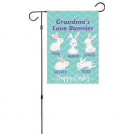 Personalized Love Bunnies Garden Flag - 5 Names