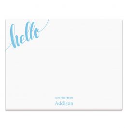Personalized Blue Hello Note Pad