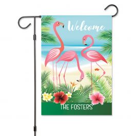 Flamingo Personalized Garden Flag