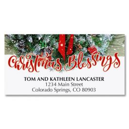 Wreath In Snow Deluxe Address Labels