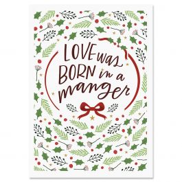 Love Was Born Christmas Cards - Personalized