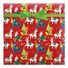 Merry Llamas Jumbo Rolled Gift Wrap