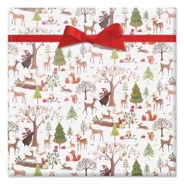 Christmas Woods Jumbo Rolled Gift Wrap