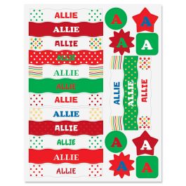 Kids Christmas Name Sticker Set - 6 Characters