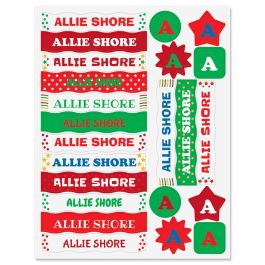 Kids Christmas Name Sticker Set - 12 Characters