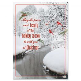 Cardinal Stream Christmas Cards - Personalized