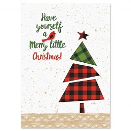 Little Plaid Christmas Tree Christmas Cards 