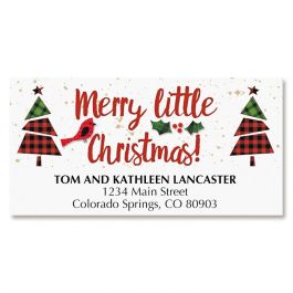 Little Plaid Christmas Tree Deluxe Address Labels