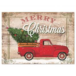 Red Truck Christmas Cards - Personalized