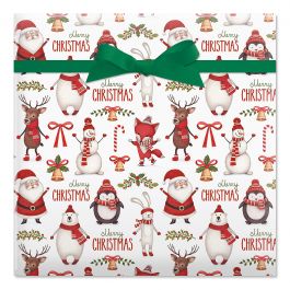 Winter Friends Jumbo Rolled Gift Wrap