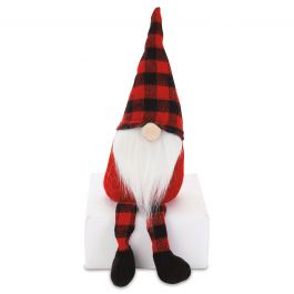 Red Plush Gnome Shelf Sitter