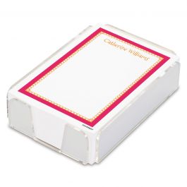 Bright Border Personalized Notes Sheets in a Tray (4 rotating colors)
