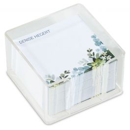 Olive Bloom Personalized Notes in a Cube