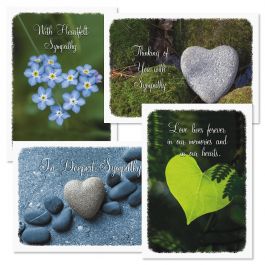 Diecut Natural Heart Sympathy Greeting Cards