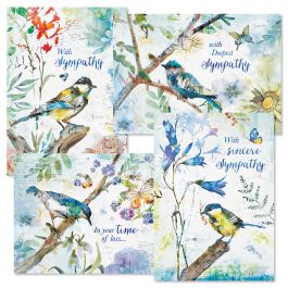 Diecut Collage Birds Sympathy Greeting Cards