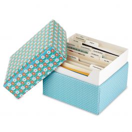 Dots & Daisies Greeting Card Organizer Box and Labels