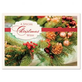 Wreath of Wishes Christmas Cards - Personalized