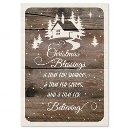 Wishes on Wood Christmas Cards - Nonpersonalized