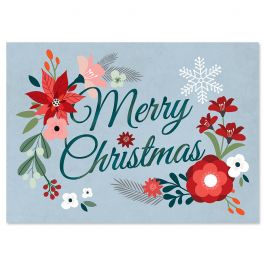 Winter Floral Christmas Cards - Personalized
