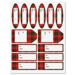 Country Christmas Plaid Gift Wrap To/From Labels