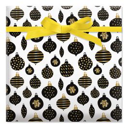 Black & Gold Christmas Jumbo Rolled Gift Wrap