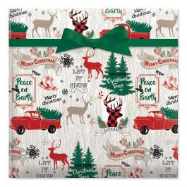 Holiday Lodge Jumbo Rolled Gift Wrap