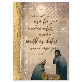 Nativity Star Christmas Cards - Personalized