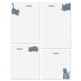 Gray Cat Personalized Notepads