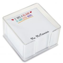 Teacher Personalized Note Sheets in a Cube