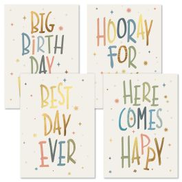 Deluxe Foil Big Wishes Birthday Cards
