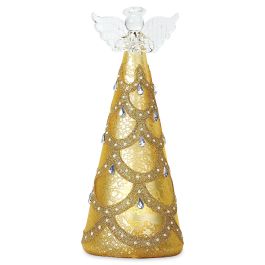 Scallop LED Gold Glass Angel