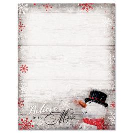 Snowman Believe Letter Papers