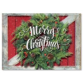 Red Christmas Door Christmas Cards - Nonpersonalized
