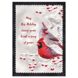 Winter Cardinal Christmas Cards - Personalized