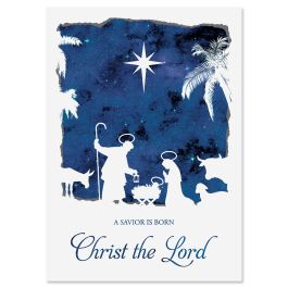 A Savior Is Born Christmas Cards - Personalized