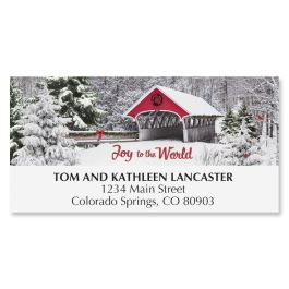 Christmas Covered Bridge Deluxe Address Labels